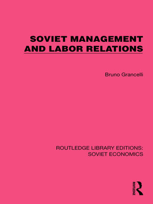 cover image of Soviet Management and Labor Relations
